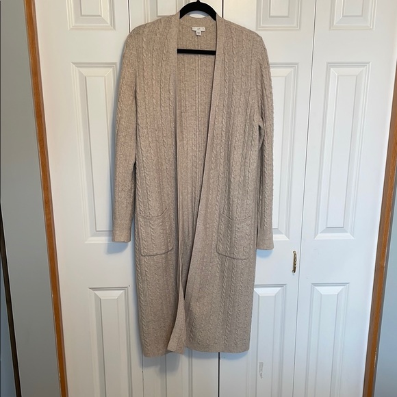 J. Jill Sweaters - Women's Tan Cable Knit Cardigan Duster